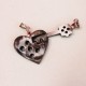 2 pieces- Heart with key